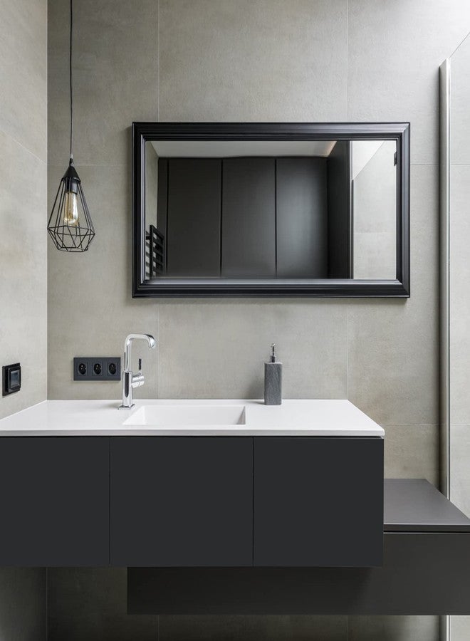 Hode Self Adhesive Wallpaper Furniture Sticker Black Removable Peel and Stick Vinyl Film Sticky Back Plastic for Wall Shelf Liner Table Door Living Room 40X300cm（Frosted） - Image 3